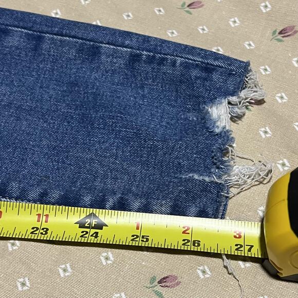 ZARA Jeans Womens 6 Blue Skinny Distressed Raw Hem Frayed Ankle Medium Wash - Picture 7 of 12